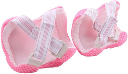 Knee Pad and Elbow Pad Set, 7pcs Safeguard Pads Youth Protective Gear Sports Equipment for Skating Skateboard Scooter Bike Roller, Pink