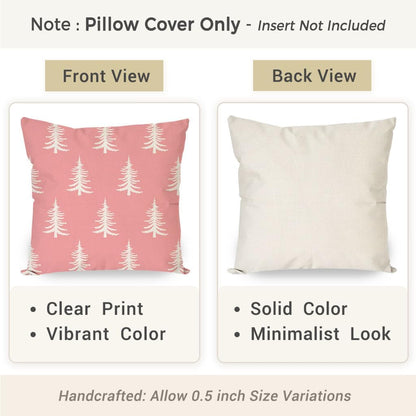 Christmas Pillow Covers 18x18 Inch Set of 2, Pink Christmas Decor