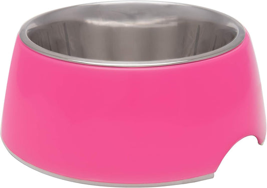 Loving Pets - Retro Bowl Dog Food Water Bowl No Tip Stainless Steel Elevated Pet Bowl No Skid Spill Proof (Medium, Pink)