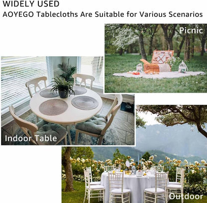 Pink Rose Table Cloth Chic Flowers Romantic Vintage Style Spring Round Tablecloth 60 Inch for Dining Room, Party, Banquet