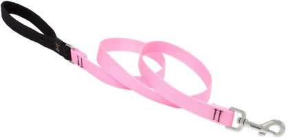 Dog Leash by Lupine in 3/4" Wide Pink 6-Foot Long with Padded Handle