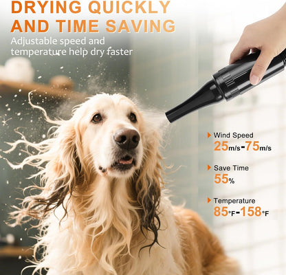 Dog Dryer for Pet Grooming,4.3HP/3200W Dog Hair Dryer,Pink
