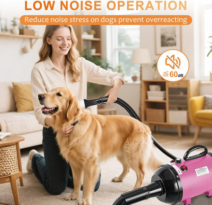Dog Dryer for Pet Grooming,4.3HP/3200W Dog Hair Dryer,Pink