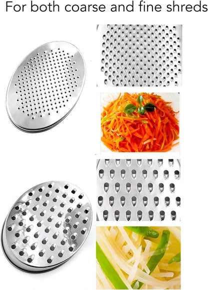 Box Grater, Dual Sided Stainless Steel Kitchen Grater with Container for Efficient Grating Cheese Ginger Vegetables Home Restaurant Use Pink 6.7 x 4.7 x 2.8in