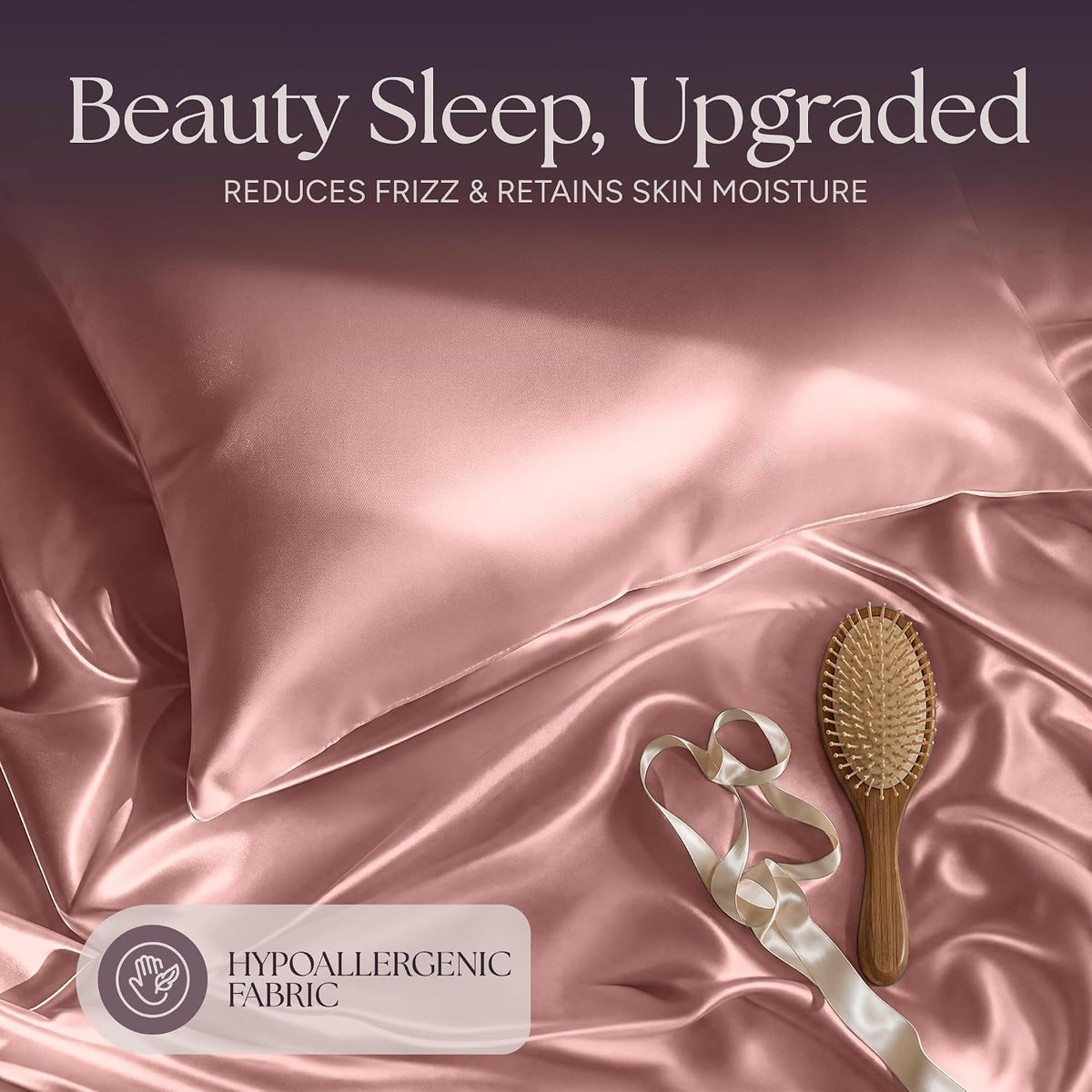 Satin Sheets King Size – 4 Piece Luxury Silky Bed Set, Softer Than Silk, 15" Deep Pocket, Cooling & Wrinkle-Free, Moisture-Wicking & Breathable for Hair & Skin (Blush Pink)