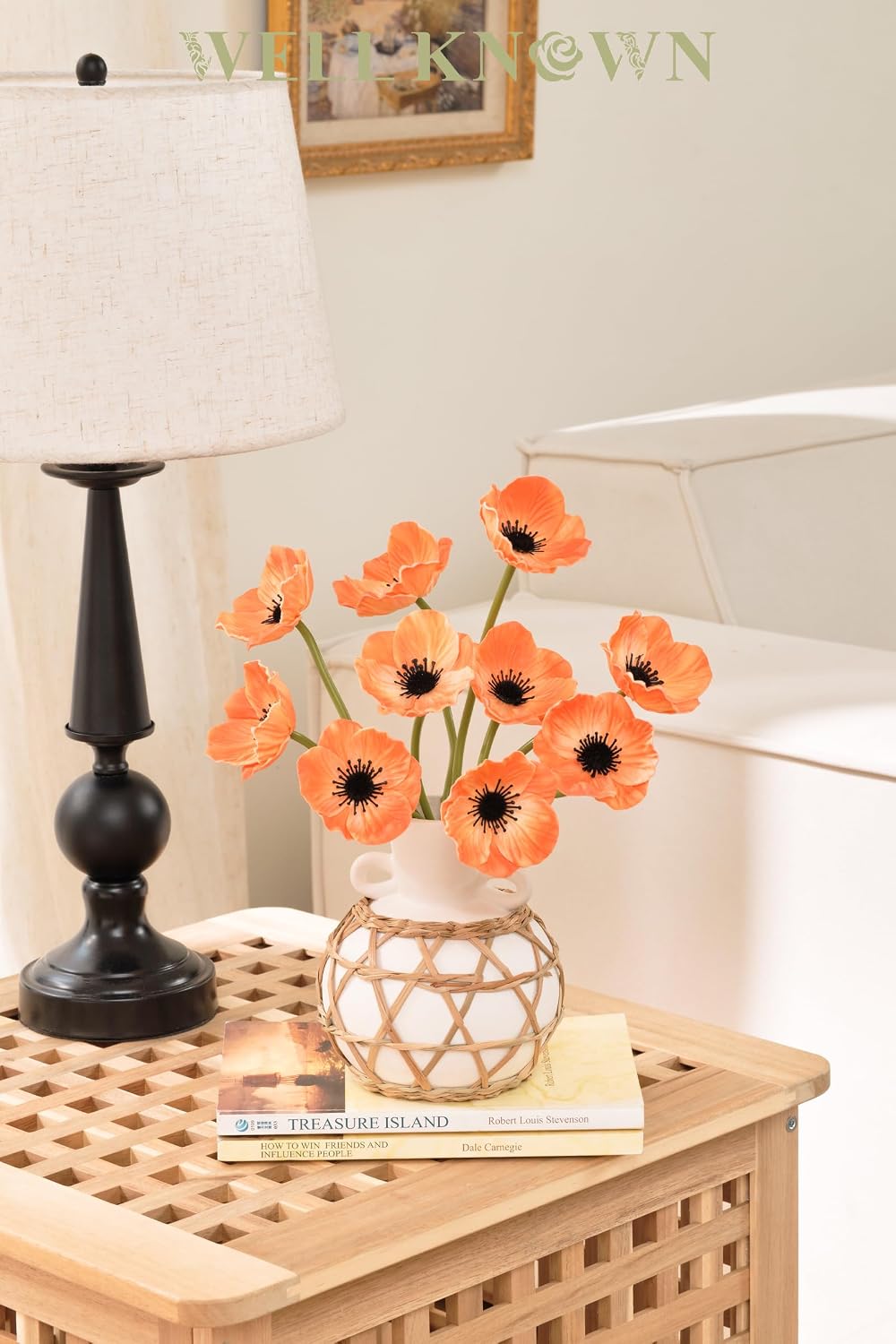 10pcs Real Touch Flowers 10.9" PU Poppy Artificial Flowers with Stems for Graduation Wedding Flower Bouquets Veterans Day Home Kitchen Table Centerpieces Decorations (Peach)