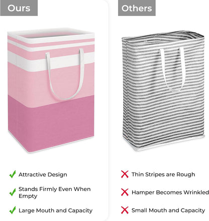 2 Pack Large Laundry Baskets, Laundry Hampers Bags (Pink 75Lx2)