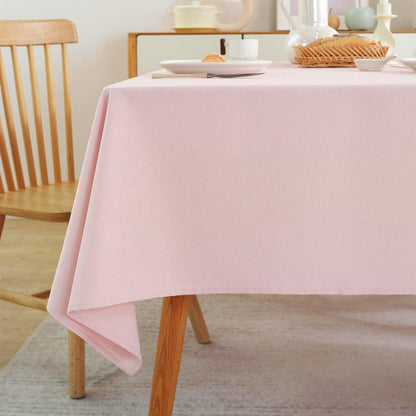 Table Cloth (Fits 8 Foot Table) Rectangle Linen Waterproof Textured Light Pink Tablecloth, Washable Wrinkle Free Spill Proof Fabric Tablecloths for Dining Table Farmhouse, 60x104 Inch