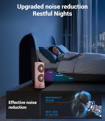 Personal Tower Cooling Fans that Blow Cold Air,25dB Quiet Fan with 24ft/s