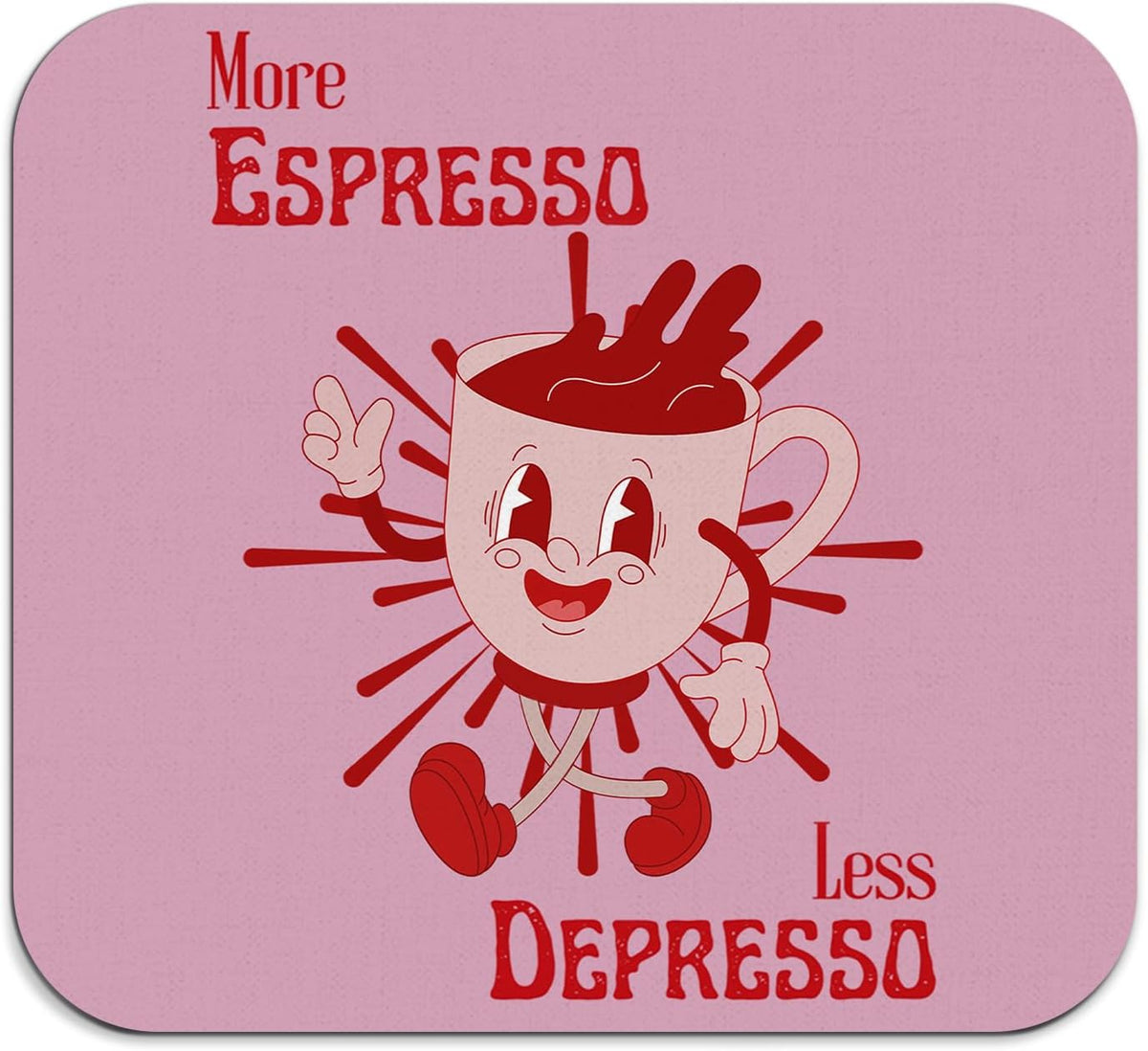 GZD More Espresso Less Depresso Coffee Mat - Hot Pink Espresso Coffee Bar Mat, 16x17.5 Inch, 062-JL-GZD-01