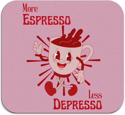 GZD More Espresso Less Depresso Coffee Mat - Hot Pink Espresso Coffee Bar Mat, 16x17.5 Inch, 062-JL-GZD-01