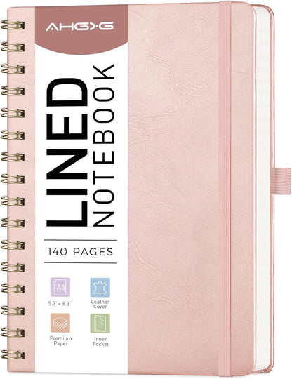 Lined Spiral Journal Notebook, 140 Pages, A5 (5.7" x 8.3")