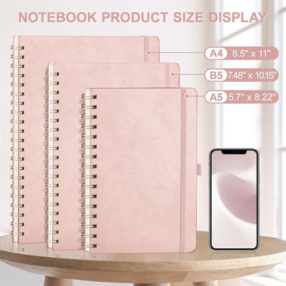 Lined Spiral Journal Notebook, 140 Pages, A5 (5.7" x 8.3")