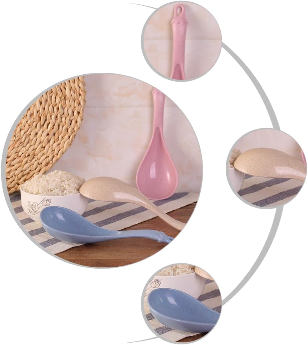 4pcs Long Handle Soup Spoons for Porridge and Dessert
