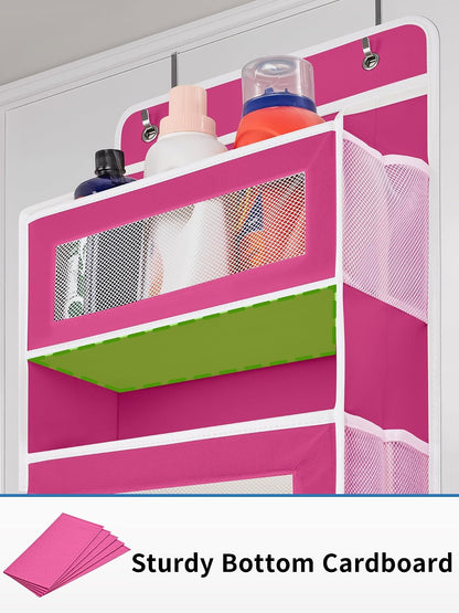 Over the Door Organizer for Bedroom, Bathroom, 5 Shelf Rose Pink