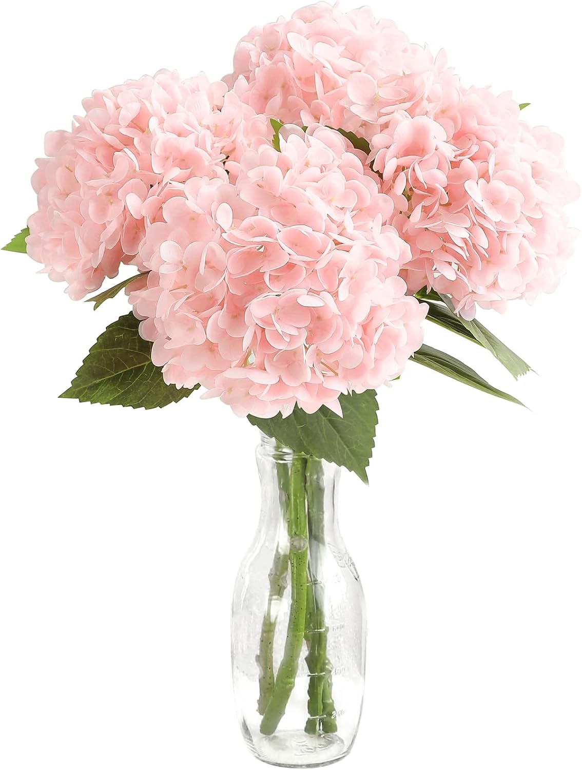 4 Pcs Real Touch Blush Pink Hydrangea Artificial Flowers, 20" Full Faux Hydrangea Flowers Fake Flowers for Home Decor Party Floral Arrangements Wedding Bouquets Centerpieces Decorations