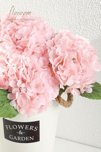 4 Pcs Real Touch Blush Pink Hydrangea Artificial Flowers, 20" Full Faux Hydrangea Flowers Fake Flowers for Home Decor Party Floral Arrangements Wedding Bouquets Centerpieces Decorations