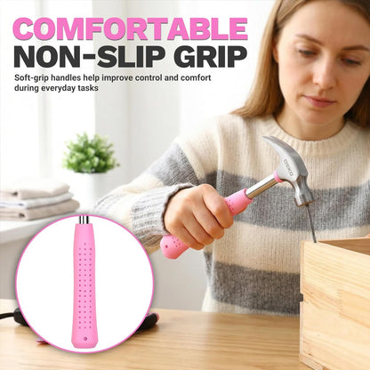 86PCS Pink Tool Set Household DIY Tool Kit for Women with Storage Toolbox, Small Compact Hand Tool Box Set for Home Use, DIY, Apartment, Office & Home Repair