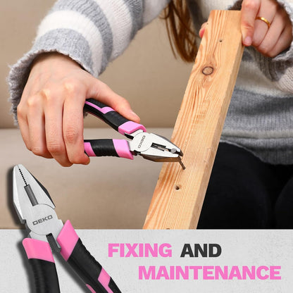 86PCS Pink Tool Set Household DIY Tool Kit for Women with Storage Toolbox, Small Compact Hand Tool Box Set for Home Use, DIY, Apartment, Office & Home Repair