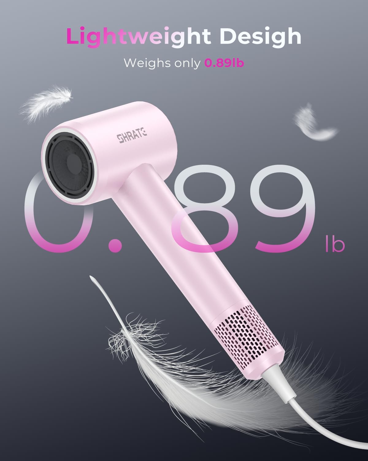 Professional High Speed Ionic Hair Dryer | Ultra-Fast Drying | 500 Million Negative Ions | Low Noise | 160000 RPM | Compact Blow Dryer with Magnetic Diffuser for Faster Drying All Hair Types