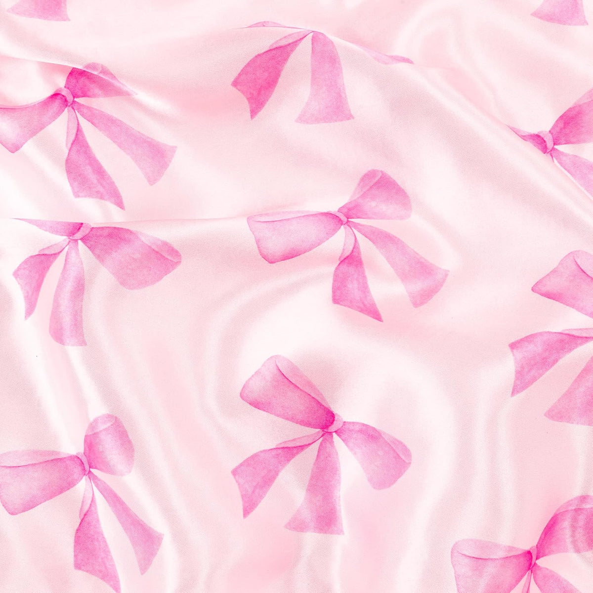 Pink Bow Satin Pillowcase for Hair & Skin Care, Standard Size Set of 2 - Luxurious Satin Pillow Cover with Envelope Closure(20x26 Inches)