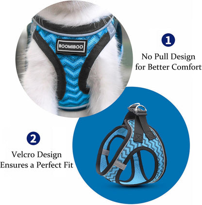 Dog Harness with Leash Set, Step-in Adjustable Puppy Pet Vest, Pink XXS