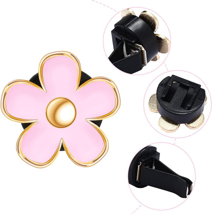 6 Pcs Daisy Vent Clips for Car, 3/3.3 cm, Pink