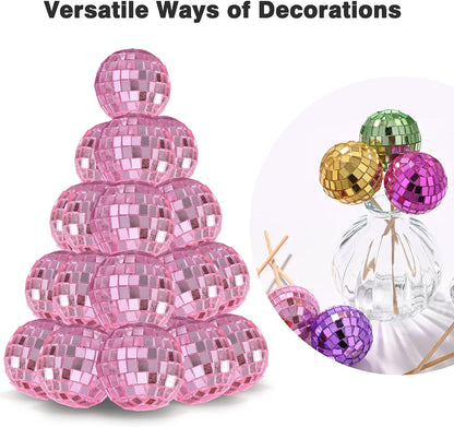 20PCS 1.6" Small Disco Ball Mirror Mini Hanging Glass Decoration