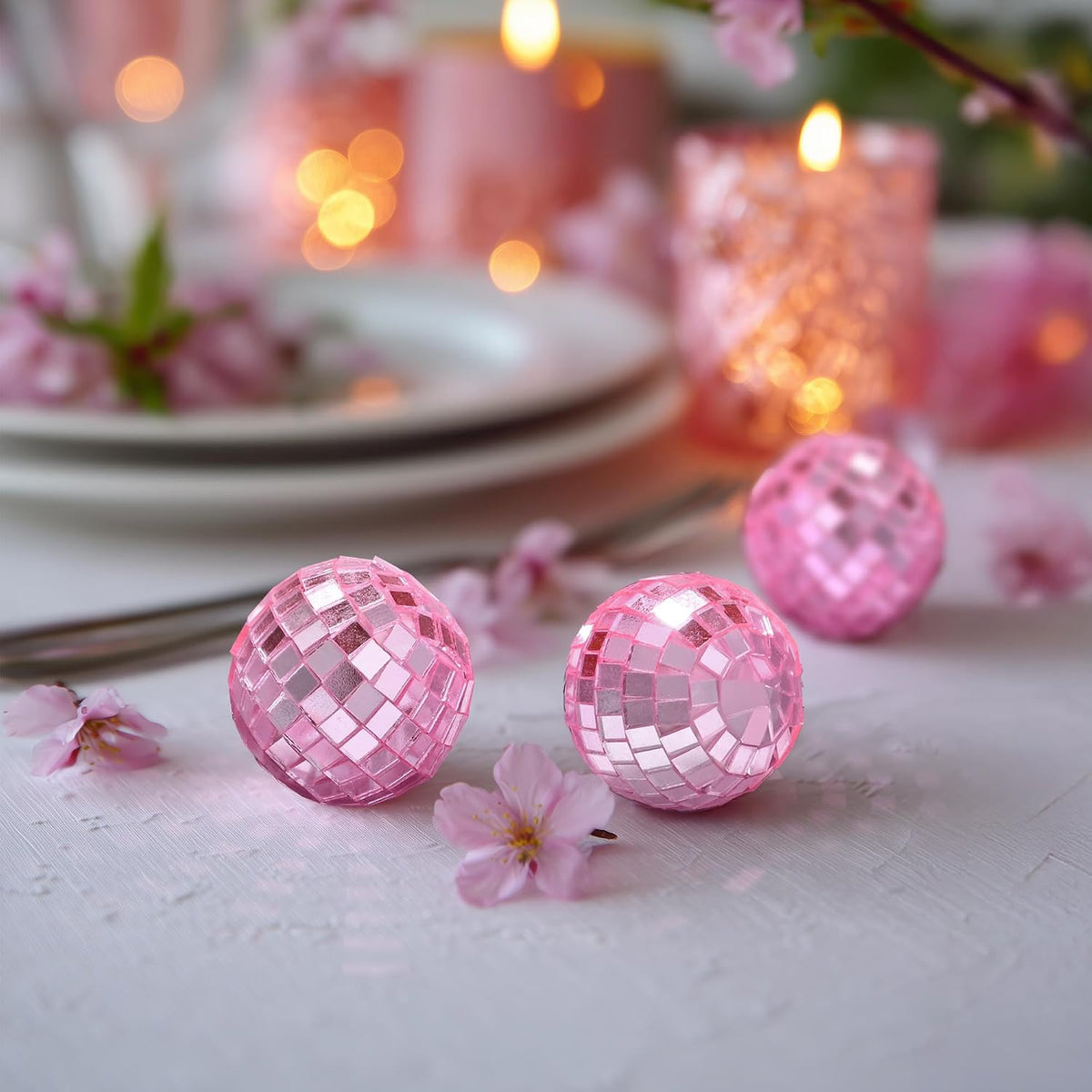 20PCS 1.6" Small Disco Ball Mirror Mini Hanging Glass Decoration