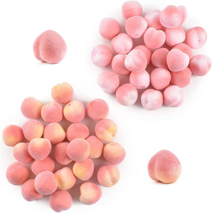 Artificial Peach, Mini Fake Fruit Peach Simulation Pink Yellow Peach Fake Fruit Model Home House Kitchen Party Decoration Desk Ornament- 3.5CM(50pcs Pink)
