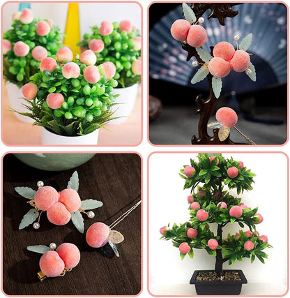 Artificial Peach, Mini Fake Fruit Peach Simulation Pink Yellow Peach Fake Fruit Model Home House Kitchen Party Decoration Desk Ornament- 3.5CM(50pcs Pink)
