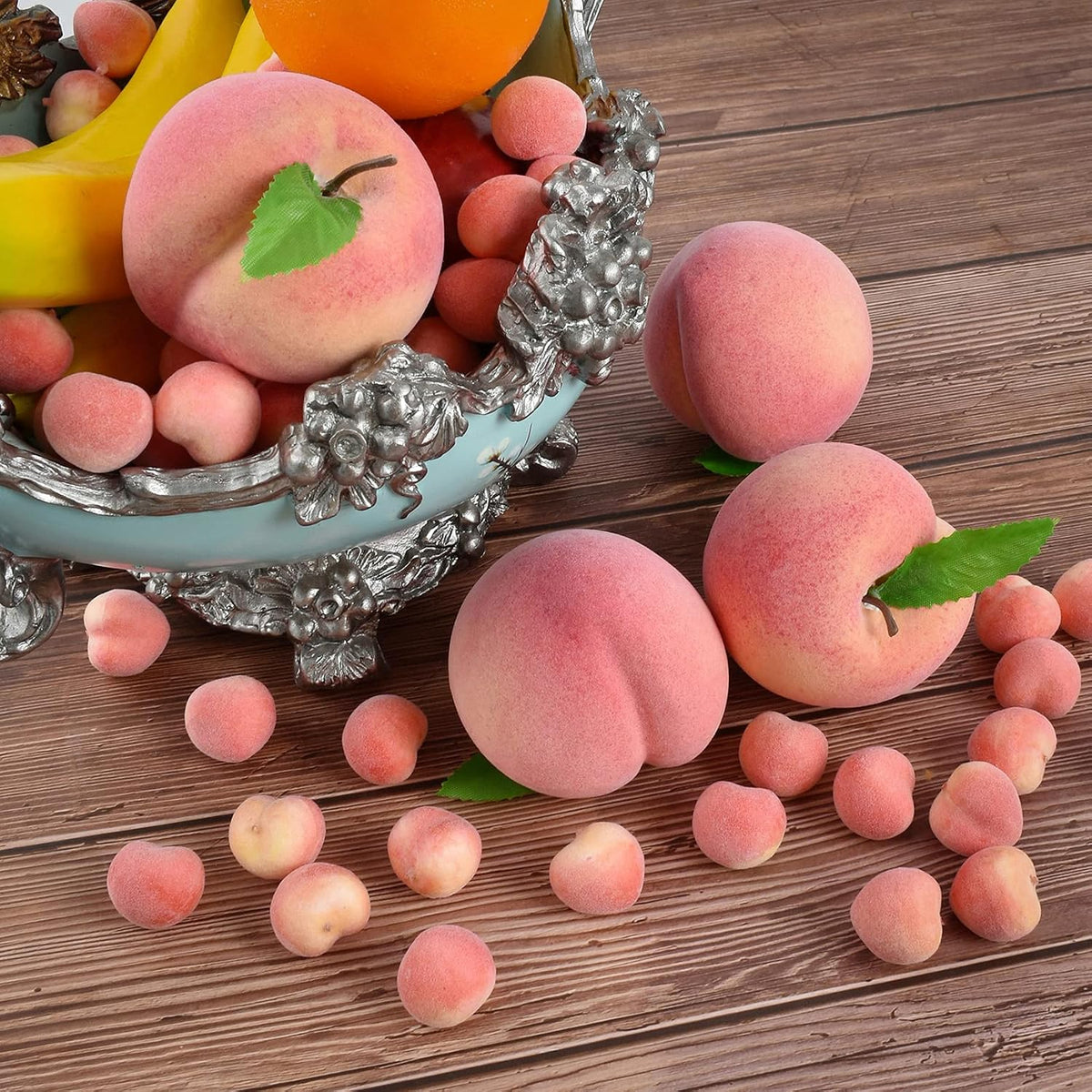 Artificial Peach, Mini Fake Fruit Peach Simulation Pink Yellow Peach Fake Fruit Model Home House Kitchen Party Decoration Desk Ornament- 3.5CM(50pcs Pink)