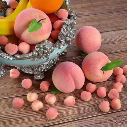 Artificial Peach, Mini Fake Fruit Peach Simulation Pink Yellow Peach Fake Fruit Model Home House Kitchen Party Decoration Desk Ornament- 3.5CM(50pcs Pink)