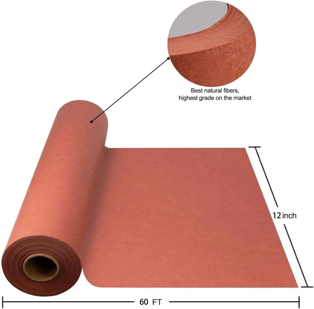 Pink Butcher Paper Roll, 12 Inch x 60 Feet, Unwaxed, Bleach Free, Perfect for Smoking Meat, Brisket, Crawfish Boil, or Table Runner