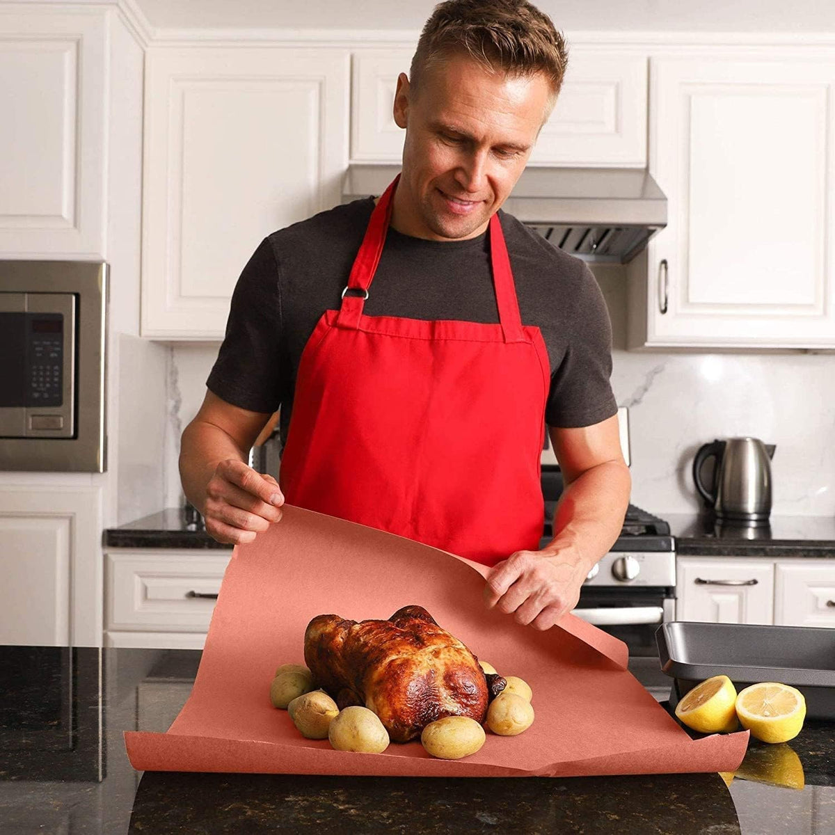 Pink Butcher Paper Roll, 12 Inch x 60 Feet, Unwaxed, Bleach Free, Perfect for Smoking Meat, Brisket, Crawfish Boil, or Table Runner