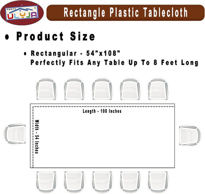 Peach Tablecloths Plastic 3-Pack Premium 54 Inches x 108 Inches Disposable Table Covers Decorative Table Cloths for Rectangle Tables