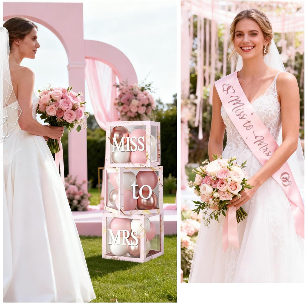 Cocomigo 330pcs Bride to Be Decorations for Bridal Shower, Serves 25