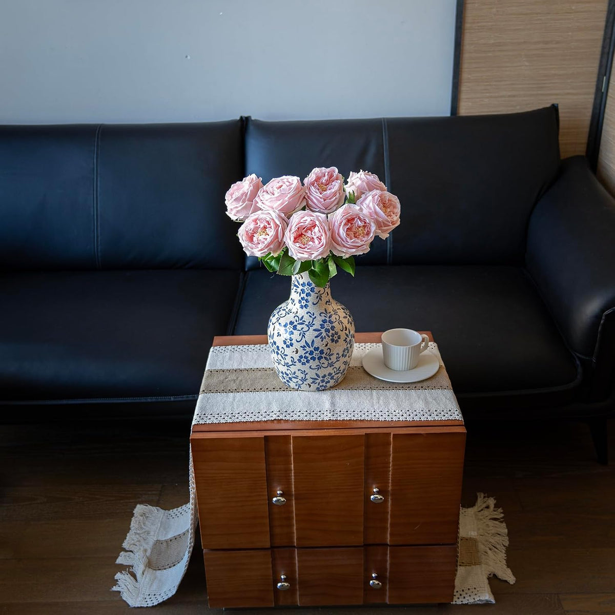 Fake Flowers for Decoration Home Decor Artificial Flowers Austin Rose Peony Latex Fake Flower Living Room Decoration Vivid Pink Roses Peonies (Light Pink 4pcs)