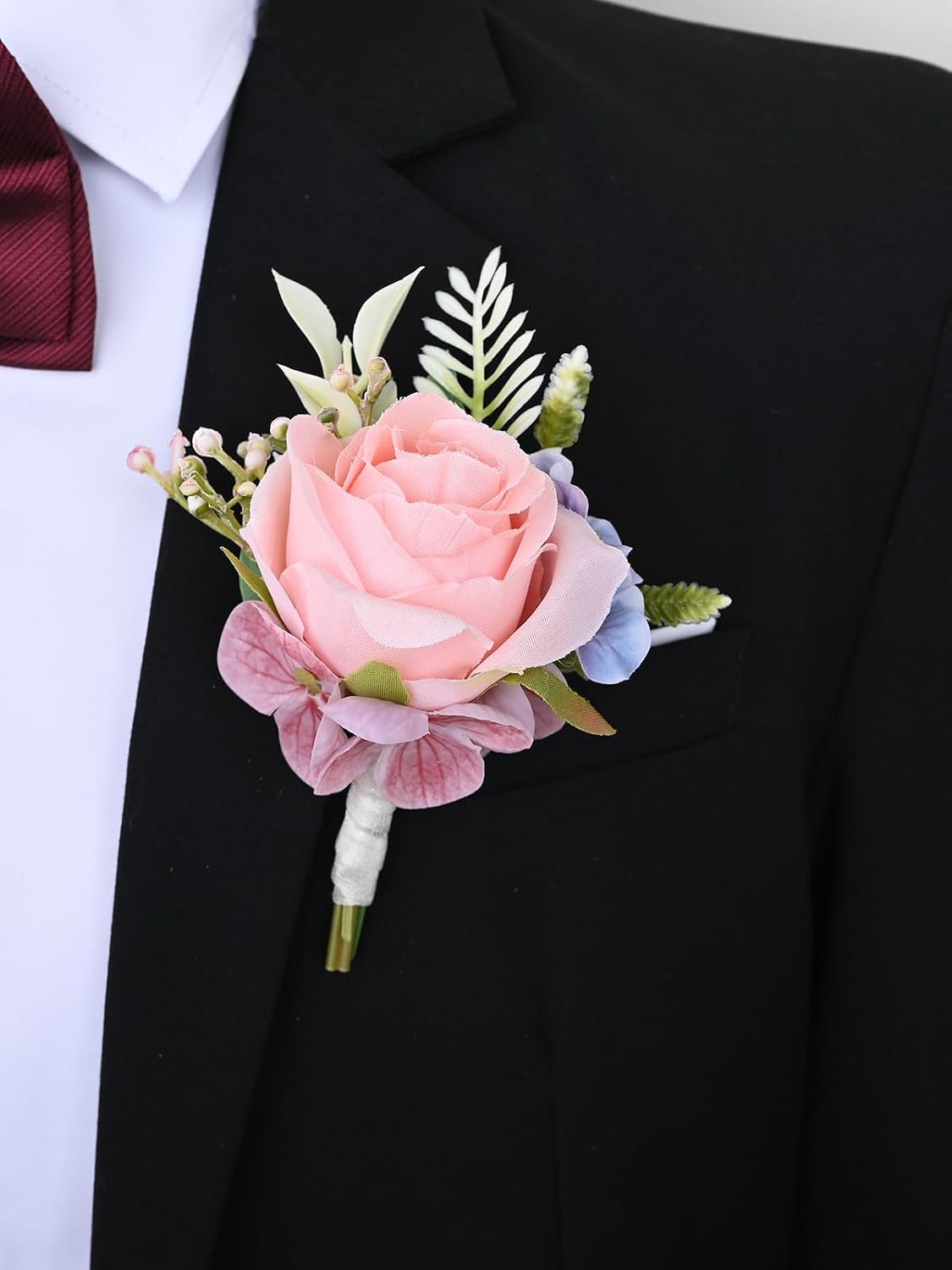 2 Pieces Corsage & Boutonniere Set, Pink (X1-MX)
