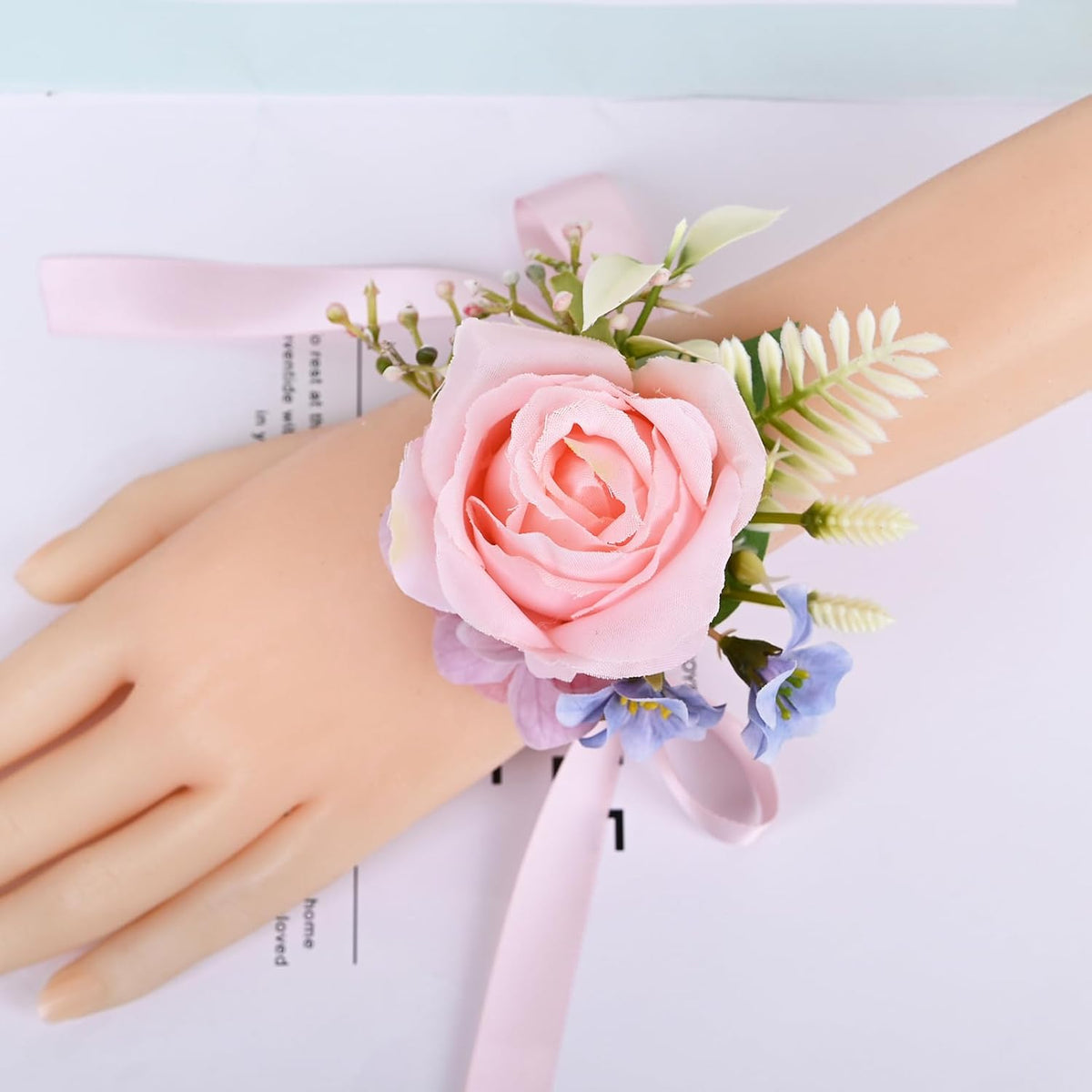 2 Pieces Corsage & Boutonniere Set, Pink (X1-MX)
