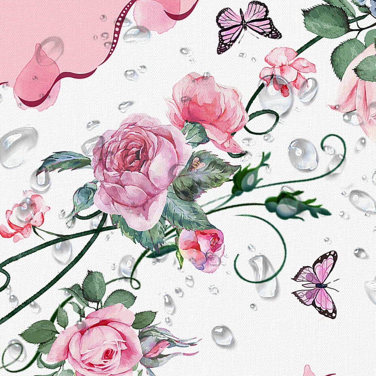 Yighty Pink Rectangle Tablecloth, Rose Flower Printed, Waterproof Floral 60x84inch, Suitable for Indoor and Outdoor, Holiday Kitchen Restaurant and Party