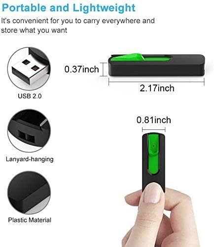 2 Pack 64GB USB Flash Drives USB 3.0 Flash Drive Slide Retractable USB Memory Stick 64G Data Storage,Green/Pink