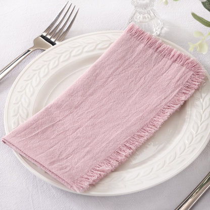 Socomi Linen Napkins Pink Valentine's Day Fall Thanksgiving Cloth Napkins Bulk Washable Cotton Napkins Set of 10 17"x17" for Wedding Party Bridal Baby Shower Birthday Table Decorations
