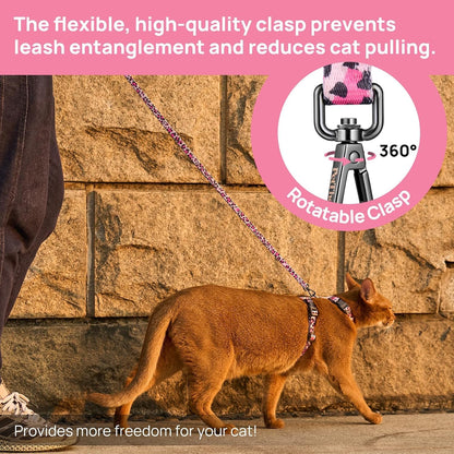 Adjustable Cat Harness and Leash Set Escape Proof (Pink)