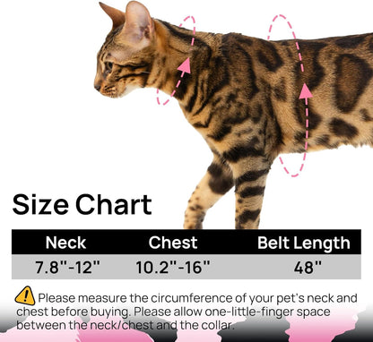 Adjustable Cat Harness and Leash Set Escape Proof (Pink)