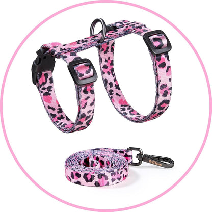 Adjustable Cat Harness and Leash Set Escape Proof (Pink)
