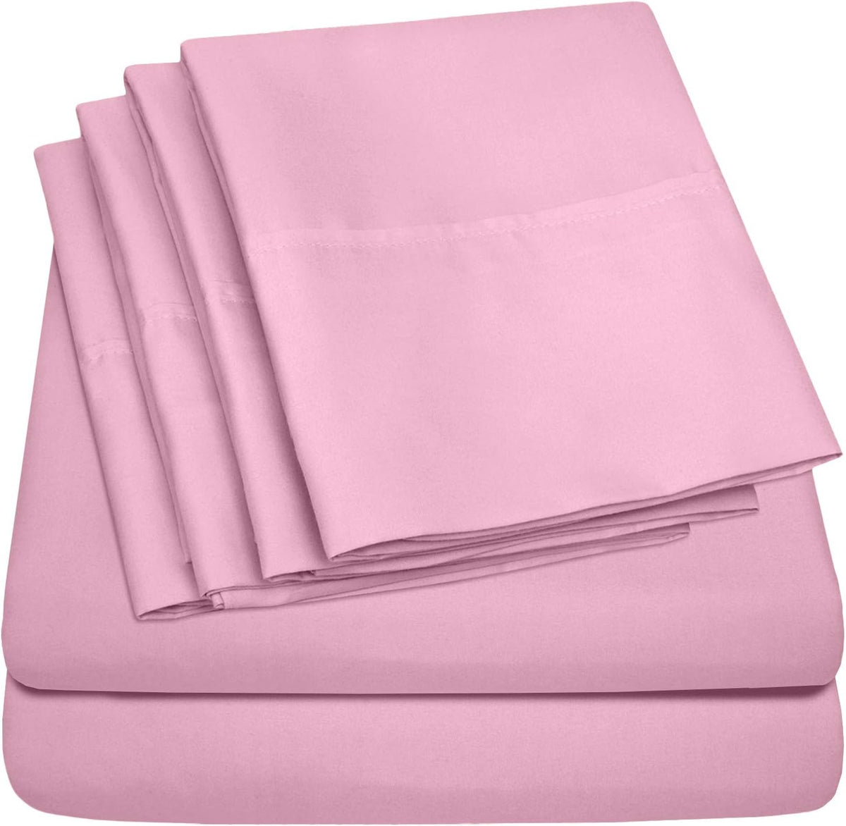 Queen Sheets Pink - 6 Piece 1500 Supreme Collection Fine Brushed Microfiber Deep Pocket Queen Sheet Set Bedding - 2 Extra Pillow Cases, Great Value, Queen, Pink (Pack of 1)