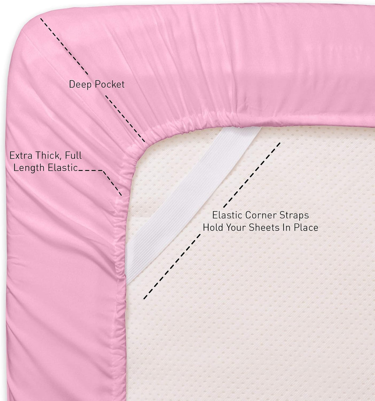 Queen Sheets Pink - 6 Piece 1500 Supreme Collection Fine Brushed Microfiber Deep Pocket Queen Sheet Set Bedding - 2 Extra Pillow Cases, Great Value, Queen, Pink (Pack of 1)