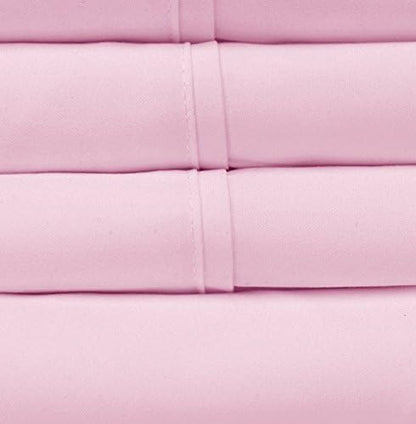 Queen Sheets Pink - 6 Piece 1500 Supreme Collection Fine Brushed Microfiber Deep Pocket Queen Sheet Set Bedding - 2 Extra Pillow Cases, Great Value, Queen, Pink (Pack of 1)
