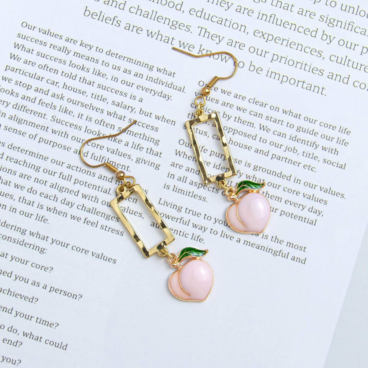 30 Pack Gold Plated Enamel 3D Peach Fruit Charm Pendant DIY for Earrings Necklace Bracelet Jewelry Making and Crafting